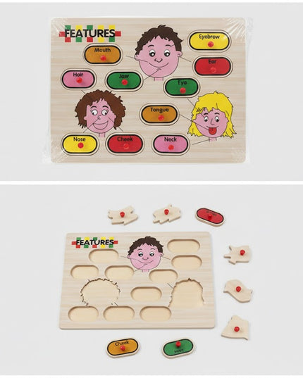 Human Face Features Wooden Puzzle