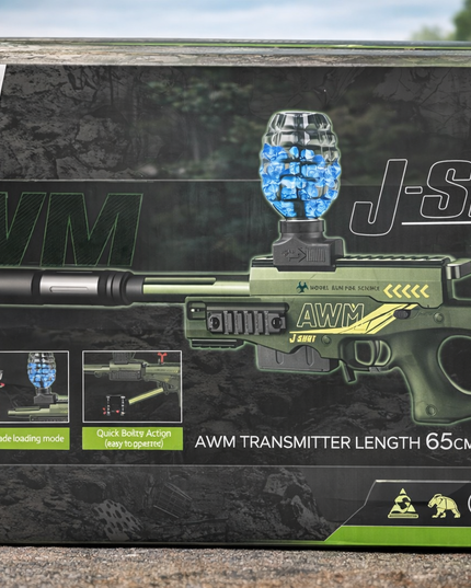 AWM J-Shot Gel Blaster Sniper Rifle – 65CM Tactical Toy Gun (3+)