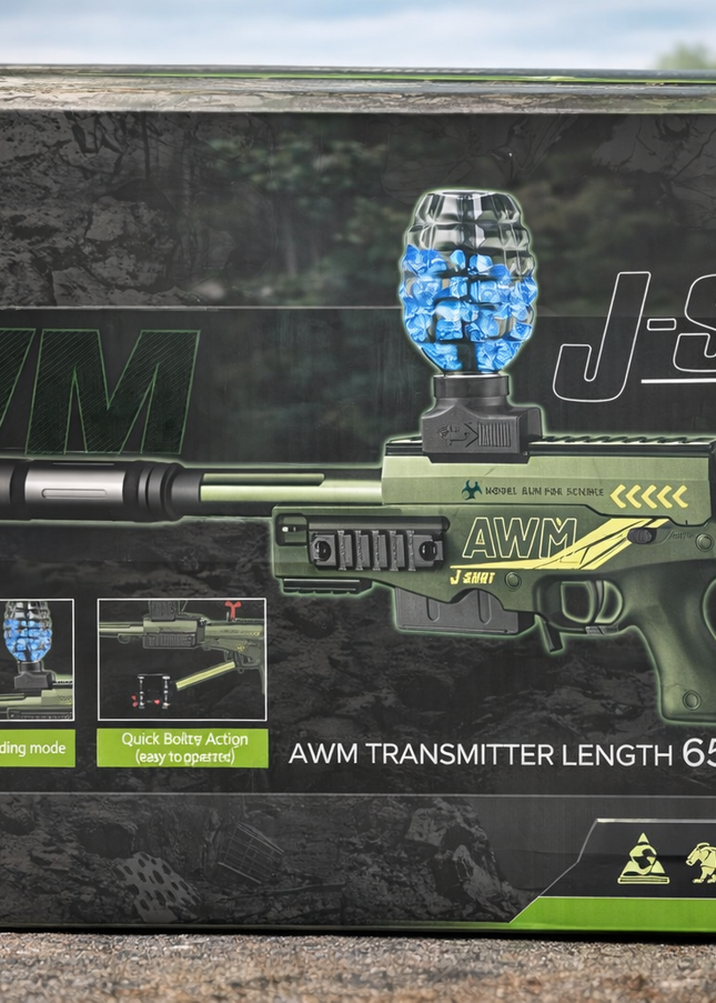 AWM J-Shot Gel Blaster Sniper Rifle – 65CM Tactical Toy Gun (3+)