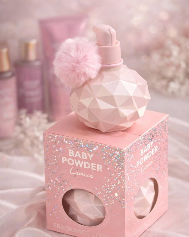 Baby Powder Fragrance Lotion – Luxury Pink Bottle