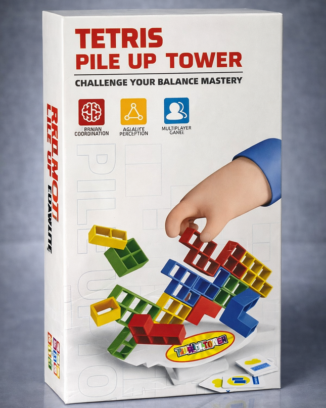 Tetris Pile Up Tower Game – Balance & Skill Challenge