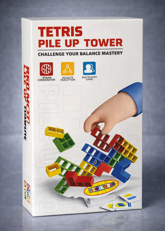Tetris Pile Up Tower Game – Balance & Skill Challenge