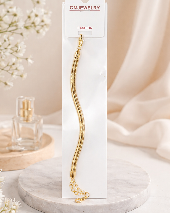 Elegant Gold Snake Chain Bracelet – Sleek Minimalist Style