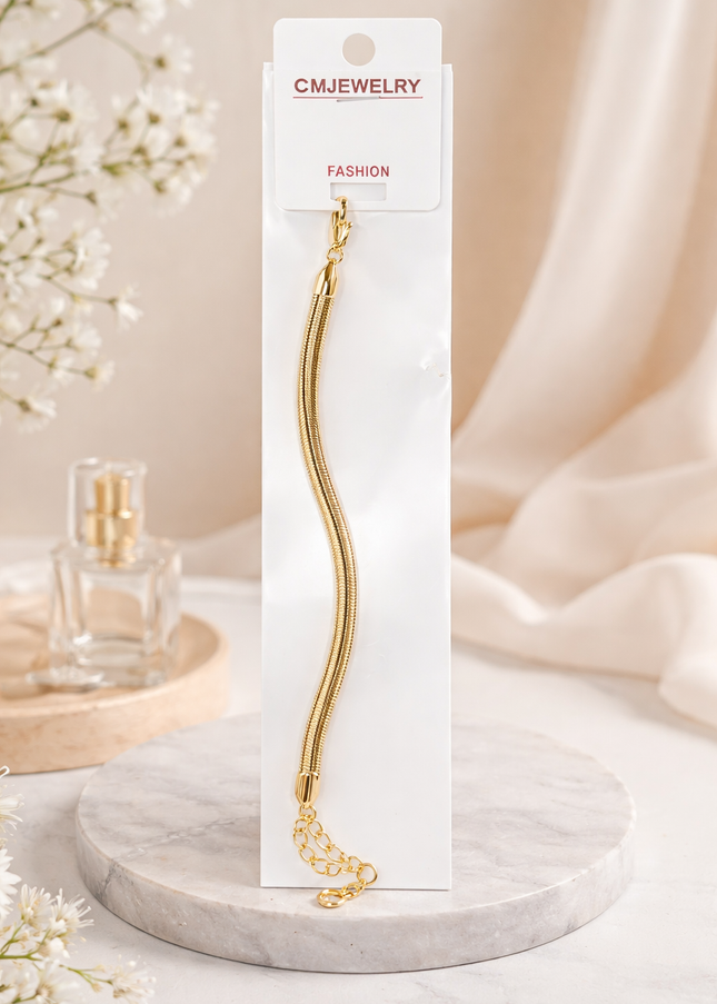 Elegant Gold Snake Chain Bracelet – Sleek Minimalist Style