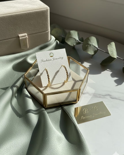 Classic Gold Textured Hoop Earrings