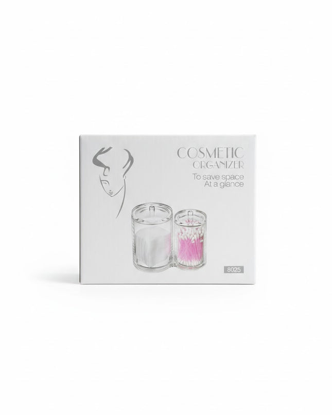 Clear Glass Cosmetic Organizer Set