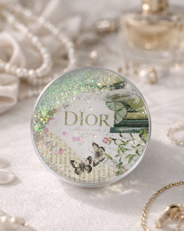 Luxury Glitter Compact Mirror – Elegant Pocket Makeup Mirror