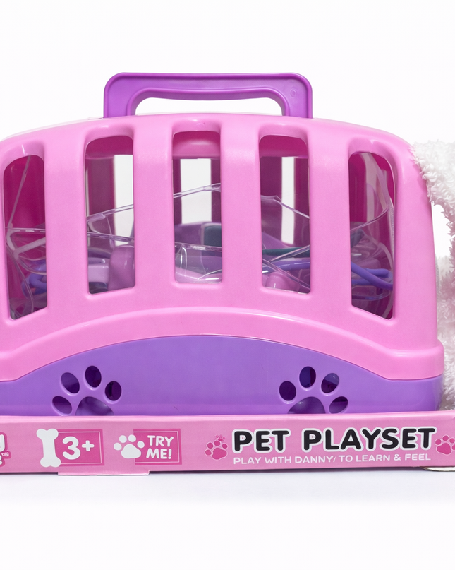 Danny Home Pet Playset with Plush Puppy & Carry Cage