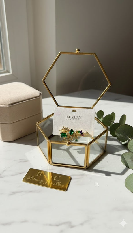 Luxury Multicolor Crystal Statement Earrings – Emerald & Gold Design