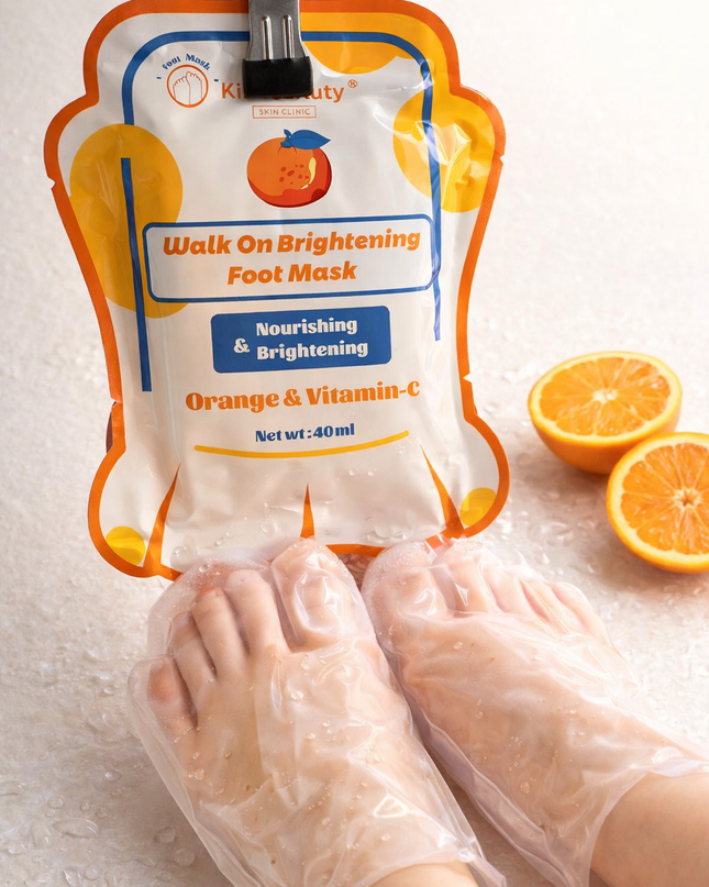 Kiss Beauty Walk On Brightening Foot Mask – Orange & Vitamin C