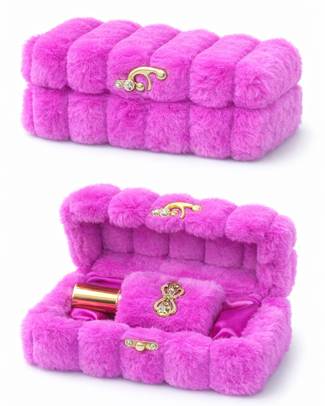 Luxury Plush Fur Perfume Gift Box – Elegant Fragrance Set