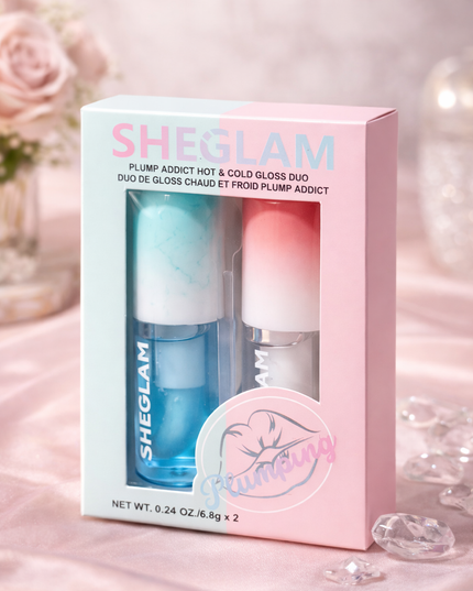 Sheglam Plump Addict Hot & Cold Gloss Duo – Hydrating Lip Plumper Set 💋✨