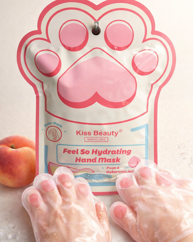 Kiss Beauty Hydrating Peach Hand Mask Gloves