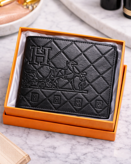 Quilted Classic Bifold Wallet – Black