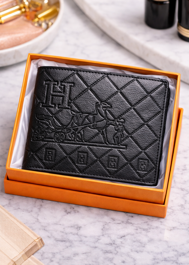 Quilted Classic Bifold Wallet – Black
