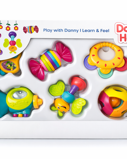 Danny Home 6-Piece Baby Rattle & Sensory Toy Set – 3 Months+