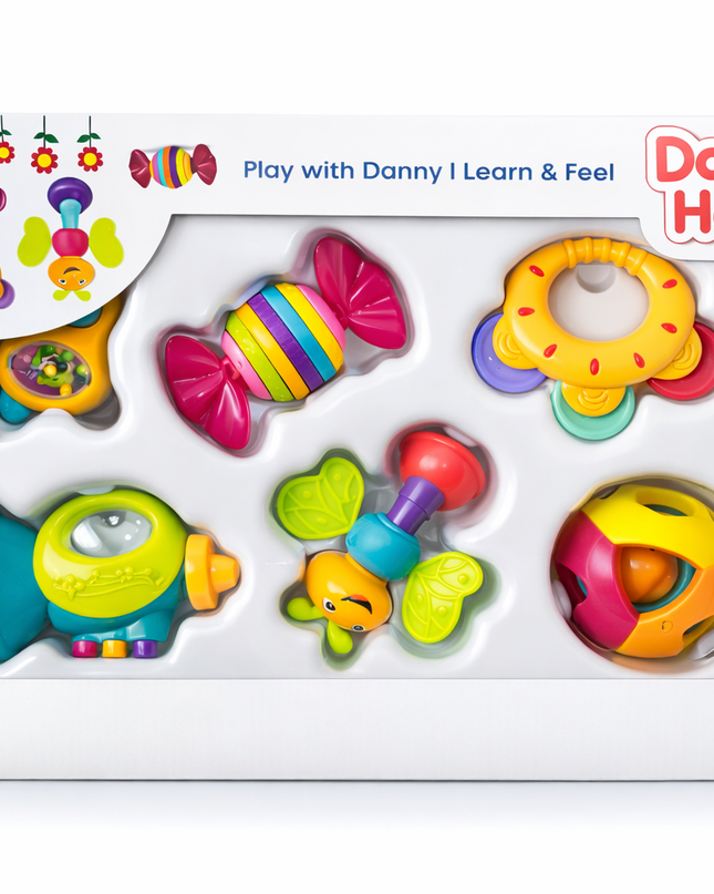 Danny Home 6-Piece Baby Rattle & Sensory Toy Set – 3 Months+