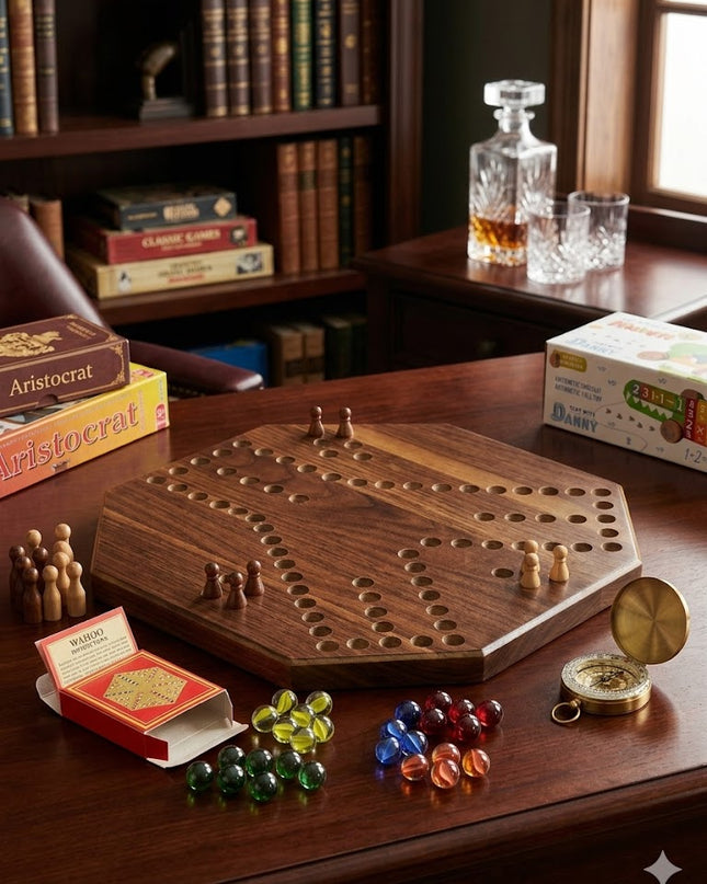 3-Player Wooden Jackaroo Board Game – Premium Strategy Set