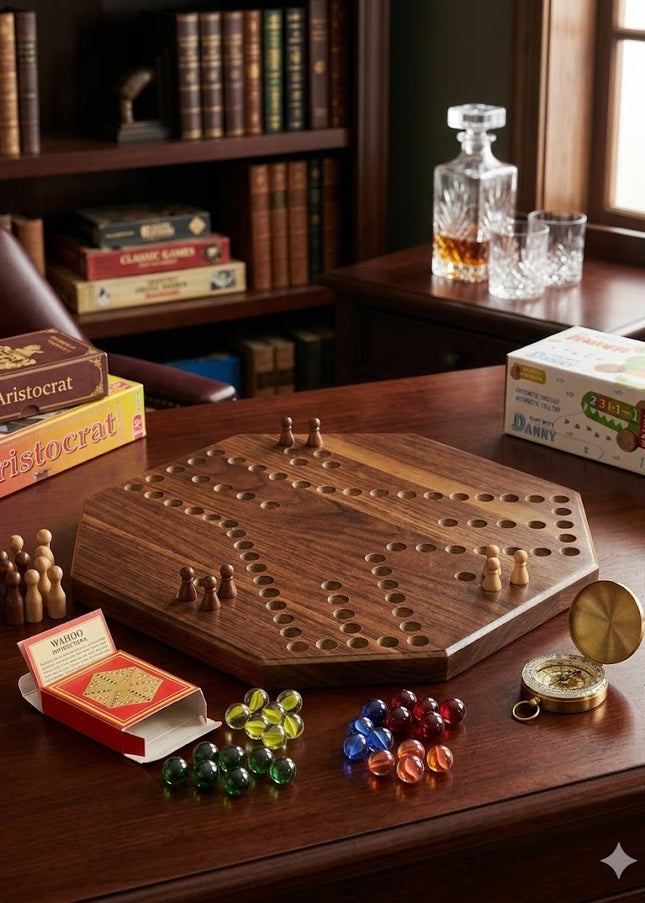 3-Player Wooden Jackaroo Board Game – Premium Strategy Set