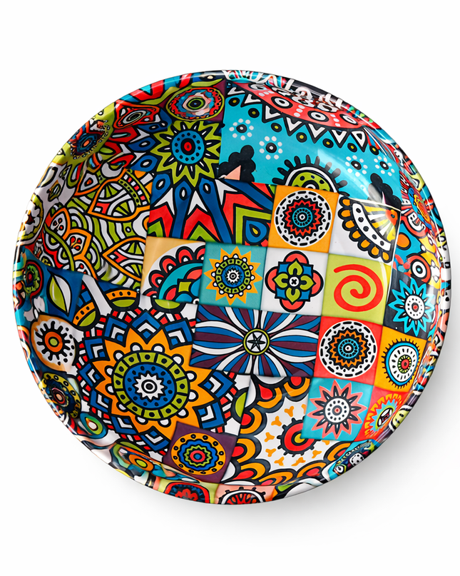Colorful Mandala Small Plate – Decorative Ceramic Side Plate