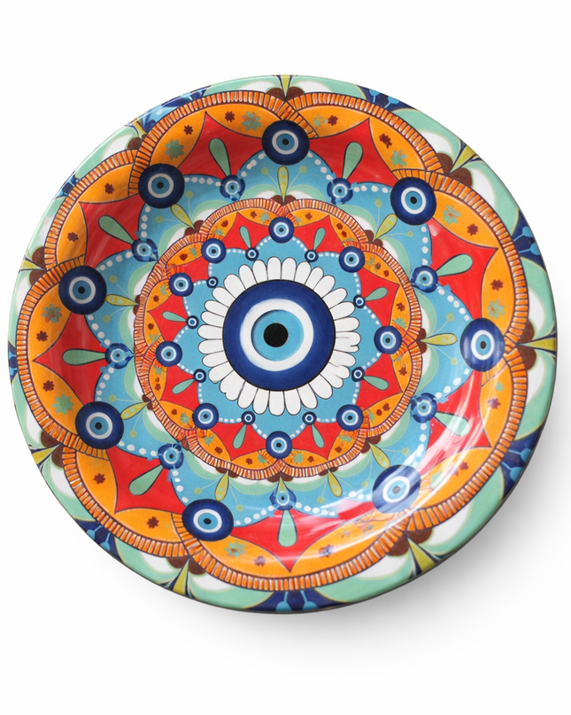 Evil Eye Mandala Ashtray – Decorative Ceramic Smoking Tray