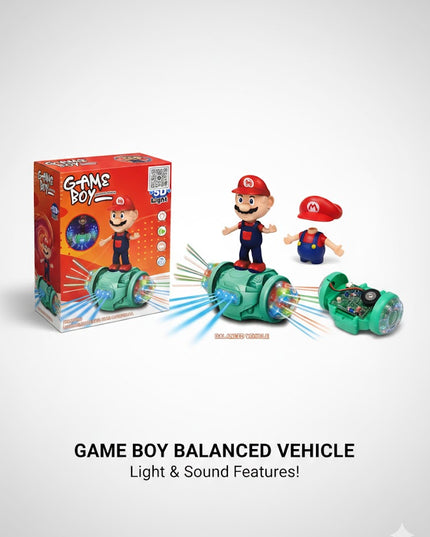 Game Boy LED Balance Ride Toy – Music & 360° Motion