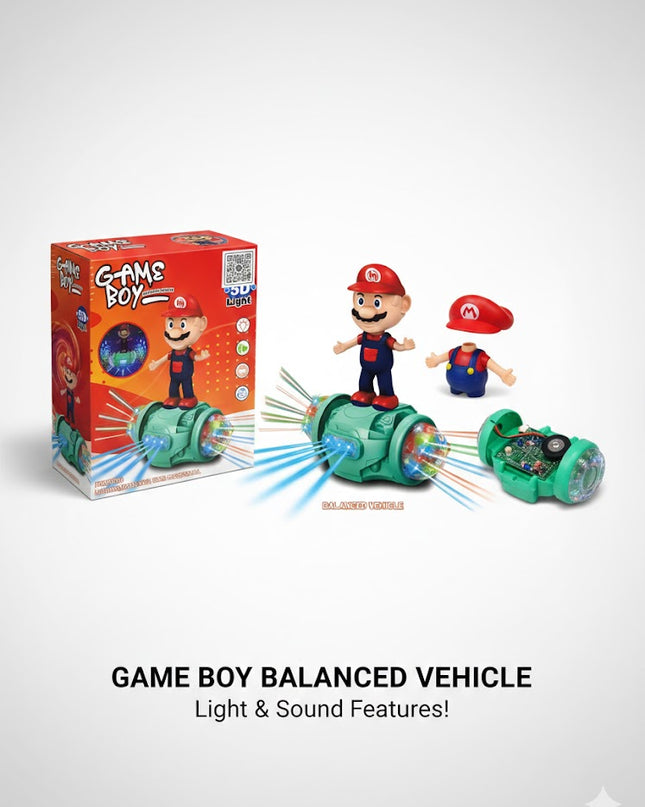 Game Boy LED Balance Ride Toy – Music & 360° Motion