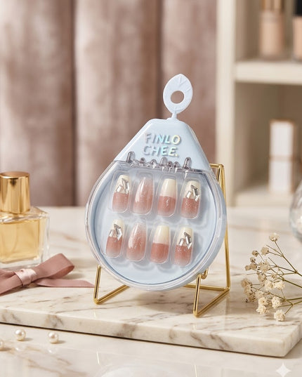 Luxury Press-On Nails Set – Elegant Rhinestone Manicure Collection