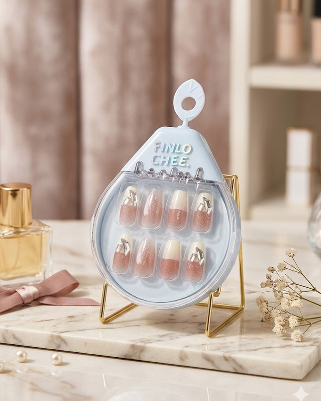 Luxury Press-On Nails Set – Elegant Rhinestone Manicure Collection