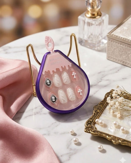 Luxury Press-On Nails Set – Elegant Rhinestone Manicure Collection
