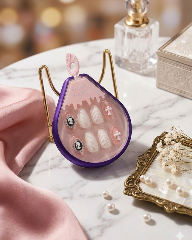 Luxury Press-On Nails Set – Elegant Rhinestone Manicure Collection