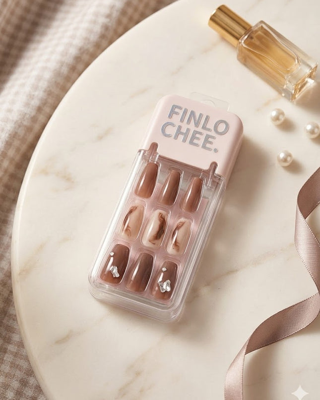Luxury Nude Press-On Nails Duo – Glossy & Marble Elegant Set