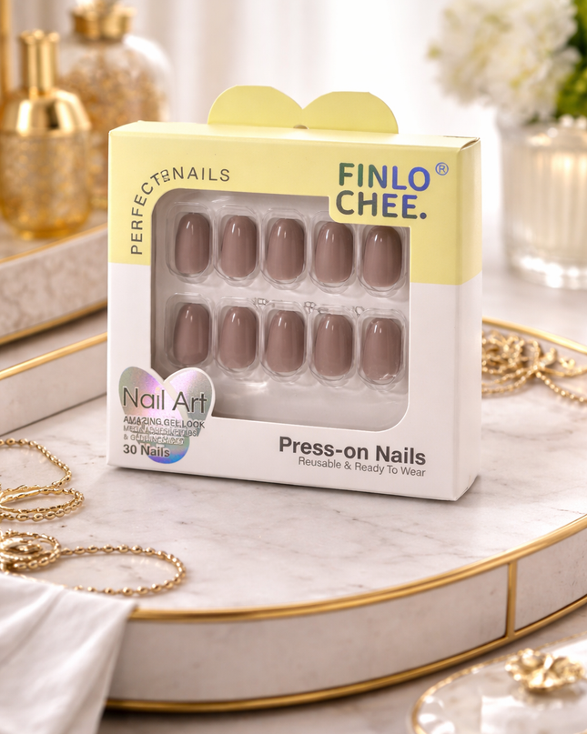 Luxury Press-On Nails Collection – Red, Nude & Burgundy Glossy Set