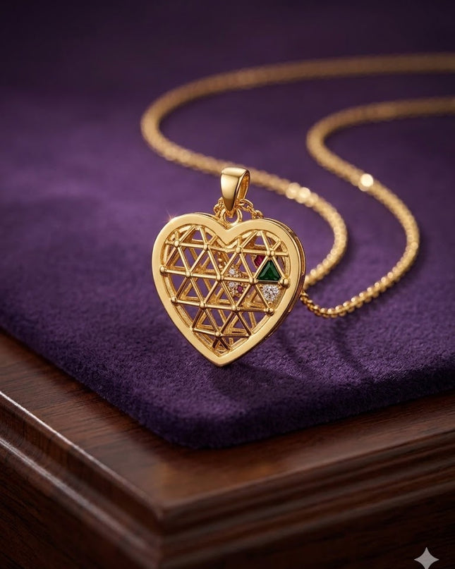 Luxury Gold Pendant Collection – Multicolor Gem, Cherry & Crystal Heart Necklaces