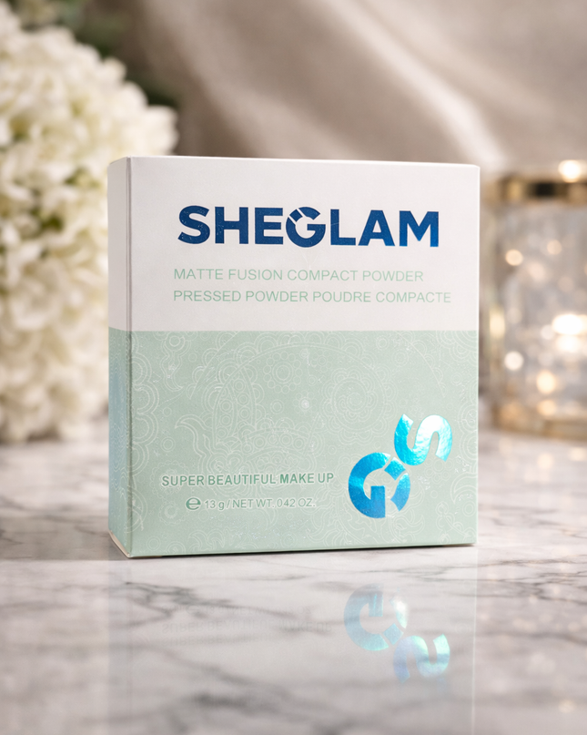 SheGlam Matte Fusion Compact Powder – Smooth Oil-Control Finish