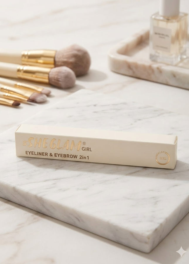 SheGlam Girl Eyeliner & Eyebrow 2-in-1 – Precision & Definition Duo