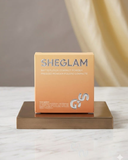 SheGlam Matte Fusion Compact Powder – Warm Tone Oil-Control Finish