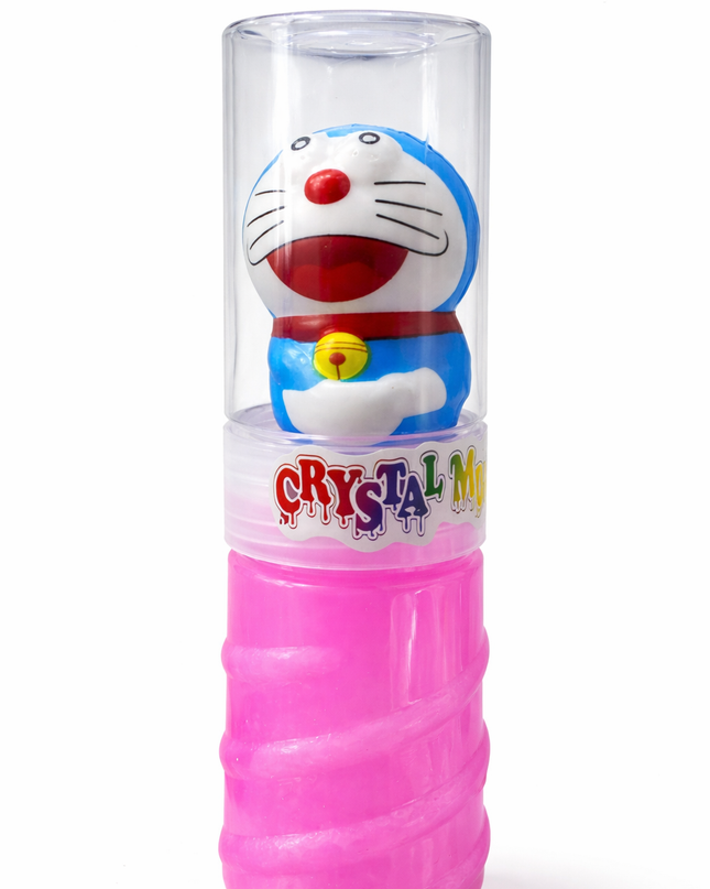 Crystal Mud Surprise Slime with Cartoon Toy Top – Colorful Kids Fun Bottle