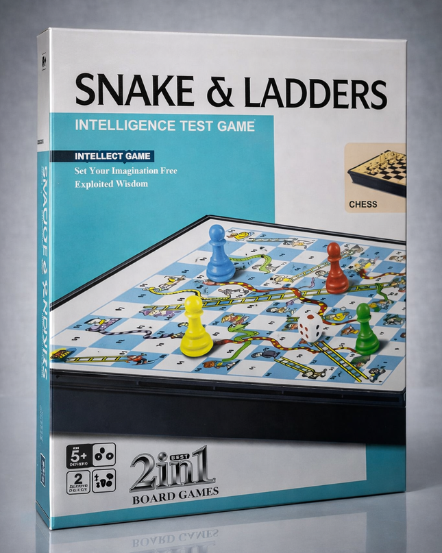 Snake & Ladders 2-in-1 Board Game – Classic Family Fun
