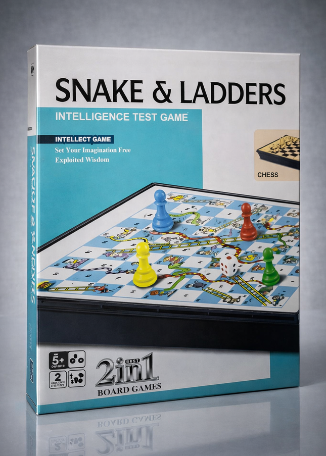Snake & Ladders 2-in-1 Board Game – Classic Family Fun