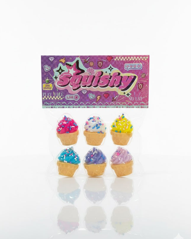 Mini Ice Cream Cone Squishy Toy Set – Colorful Scented Stress Relief Collection