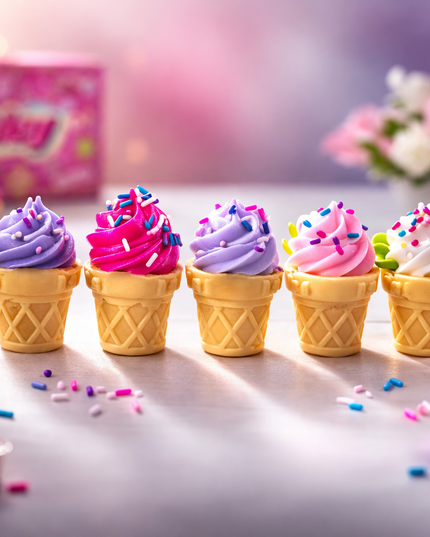 Mini Ice Cream Cone Squishy Toy Set – Colorful Scented Stress Relief Collection