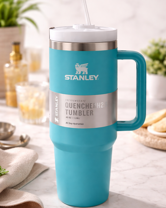 Stanley Quencher H2.0 40oz Tumbler – Premium Insulated Travel Mug with Handle & Straw