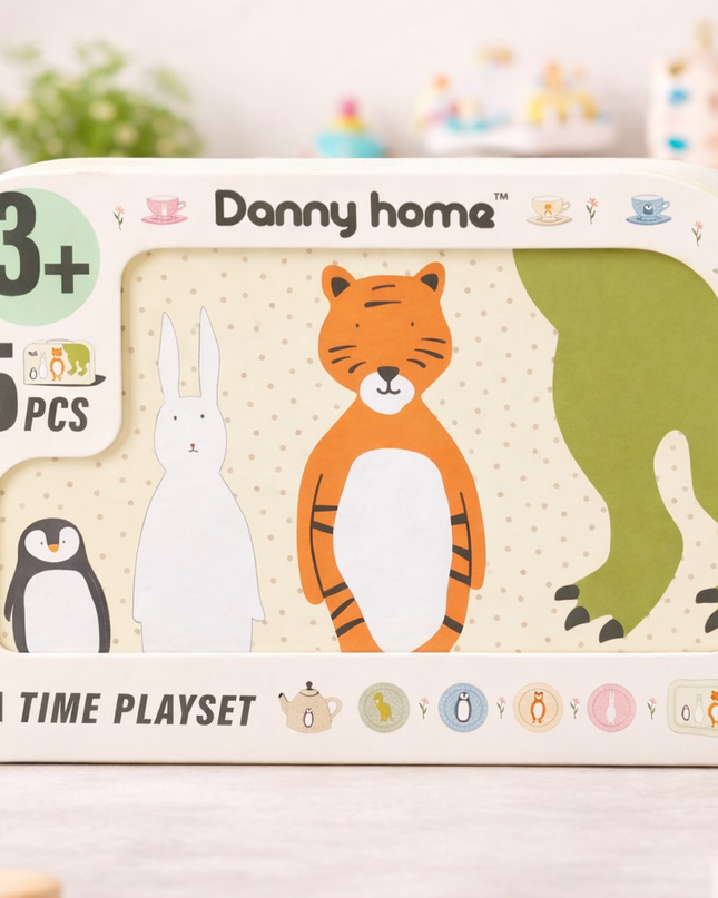 Danny Home 15-Piece Tea Time Playset – Kids Pretend Tea Set (3+ Years)