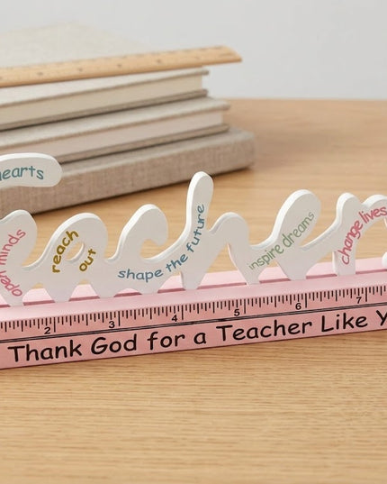 Thank You Teacher Decorative Desk Plaque – Inspirational Appreciation Gift