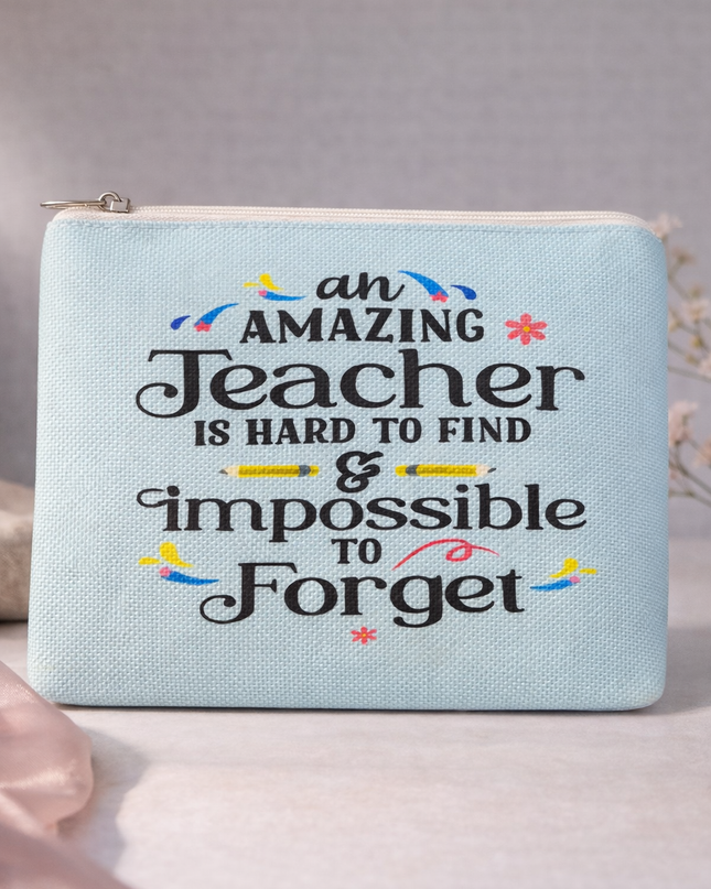 Teacher Appreciation Zipper Pouch – Inspirational Gift (Multiple Colors)