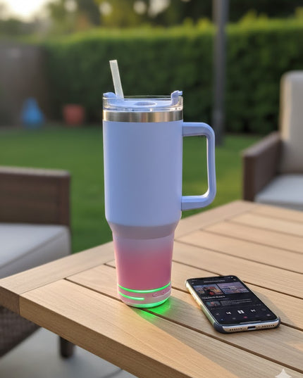 Smart Vacuum Tumbler with Bluetooth Speaker