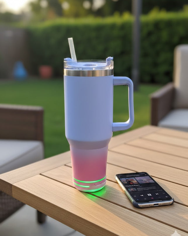 Smart Vacuum Tumbler with Bluetooth Speaker