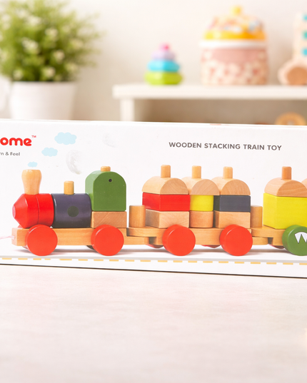 Wooden Stacking Train Toy – Colorful Educational Train Set (3+ Years)