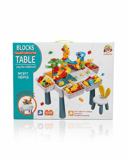 Build & Play Activity Blocks Table – 105 Pieces